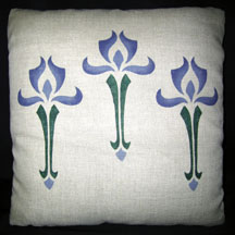 Stencilled Iris Pillow