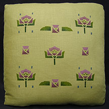 Stencilled Water Lily Pillow