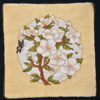 Embroidered panel, wild roses & butterfly