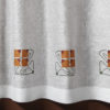 Fine Scrim with Stencilled Checkerberry, unfinished curtain
