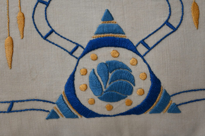Conventional Pillow in Blues and Gold - Image 2