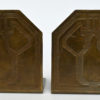 Acid etched bookends, pair