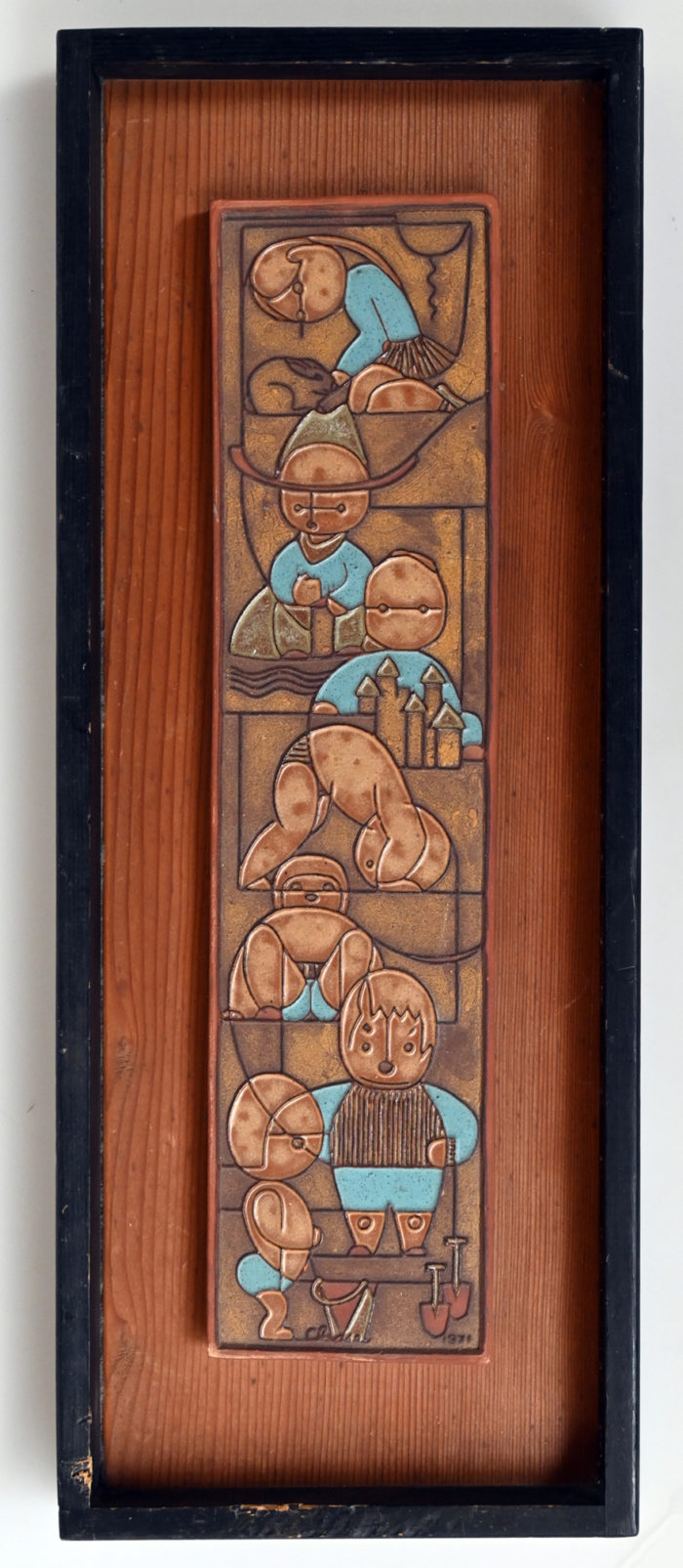 Framed Adele Chase Tile, "The Kids"