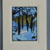 Hand block print by Laura Wilder, Winter Woods II